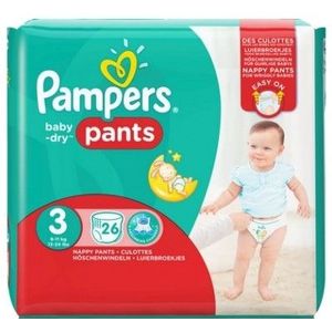 Pampers Baby-Dry Pants Luierbroekjes Maat 3 26 Stuks