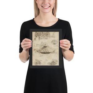'Da Vinci's mysterious device' poster - Zwart , 8×10