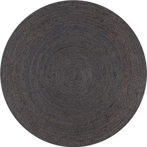Vloerkleed 'Earth Ash' handgemaakt rond jute donkergrijs - 150 cm