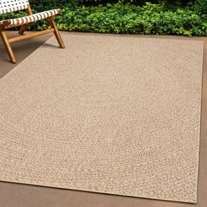 Vloerkleed binnen en buiten jute look Bruin ‘Zizur’ - 60 x 110 cm , Rechthoekig