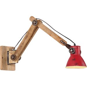 Wandlamp Industrieel Rond E27 Meerkleurig 'Colorfull Industry' - Rood