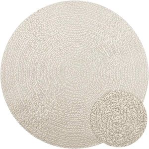 Vloerkleed binnen en buiten jute look crème 'Zizur' - Ø 160 cm , Rond