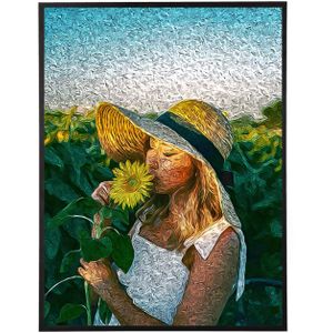 Portret Illustratie in de style van Van Gogh - A1 staand (59 x 84 cm) , Zonder lijst of latjes