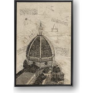 Canvas met luxe baklijst ‘Da Vinci - Il Duomo Florence' - 40 x 60 cm