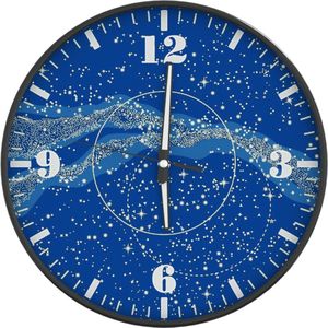 Wandklok met lichtgevende wijzerplaat en wijzers Ø30 cm blauw 'Universal time'