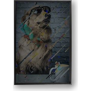 'Casual dog' canvas met baklijst - 40 x 60 cm