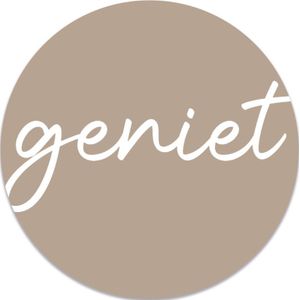 Muurcirkel Beige 'Geniet' - Ø 30 cm , Forex