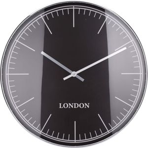 Wandklok  zilver zwart 50 cm 'London' - H&S Collection