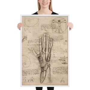'Da Vinci - Anatomy of the hand' poster - Wit , 61×91 cm