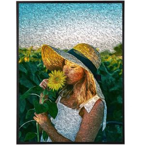 Portret Illustratie in de style van Van Gogh - A4 staand (21 x 30 cm) , Zonder lijst of latjes