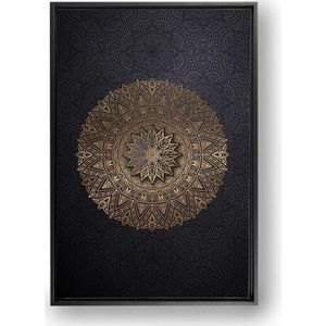 'Golden Mandala' canvas met baklijst - 50 x 70 cm