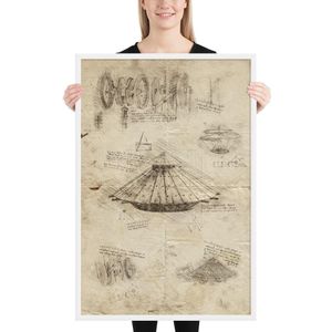 Poster met baklijst 'Da Vinci's mysterious device' - Wit , 24×36