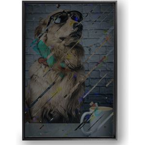 'Casual dog' canvas met baklijst - 100 x 150 cm