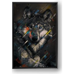 'Wolf like me' canvas met baklijst - 75 x 100 cm