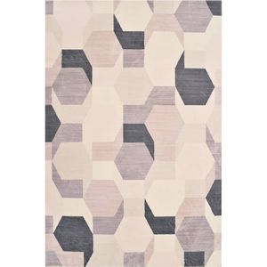 'Hexagon filter' vloerkleed met print polyester meerkleurig - 120 x 170 cm