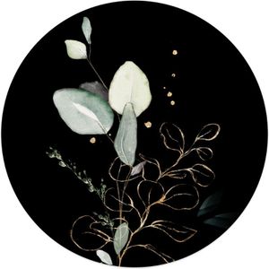 Muurcirkel art 'Flowers in Black Gold' - Ø 12 cm , Dibond - Aanbevolen