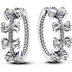 Pandora - Sparkling Bow Row - Oorringen - Zilver