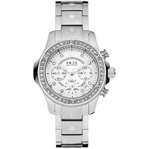VNDX  - dames horloge - zilverkleurig met  band