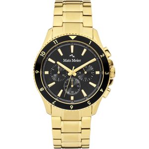 Mats Meier Ponte Dei Salti - heren horloge - goudkleurig met  band