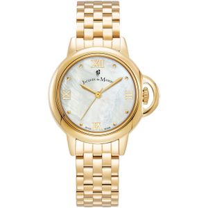 Jacques du Manoir Grace - dames horloge - goudkleurig met  band