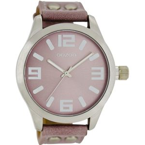 OOZOO Timepieces - dames horloge - zilverkleurig met  band