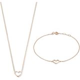Isabel Bernard Cadeau d'Isabel 14 karaat rosé gouden collier en armband giftset IB90060