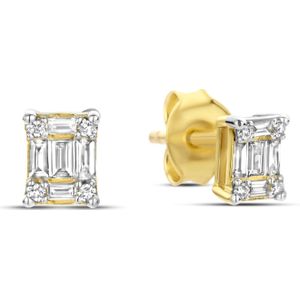 Isabel Bernard De la Paix Maxime 14 Karaat Gouden Oorknoppen  Diamant 0.19 ct  IBD360020