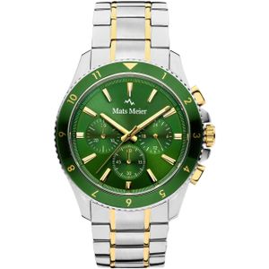 Mats Meier Ponte Dei Salti - heren horloge - goudkleurig & zilverkleurig met  band
