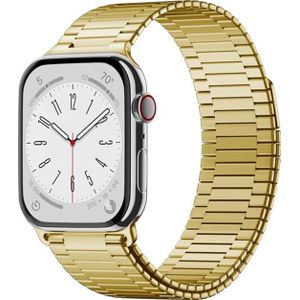 Apple watch Magnetische stalen band - Zeer sterke magneet - Goud - Geschikt voor Apple Watch 44mm / 45mm / 46mm / 49mm - Apple watch bandje