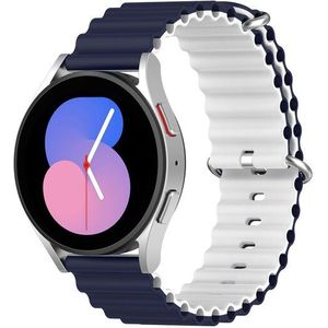 Samsung Ocean Style bandje - Donkerblauw / wit - Samsung Galaxy Watch 3 - 41mm