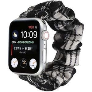 Apple watch Elastisch polsbandje - Zwart / Wit - Geschikt voor Apple Watch 38mm / 40mm / 41mm