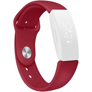 Fitbit Inspire 1 / HR / Ace 2 siliconen bandje - Maat: Large - Wijnrood