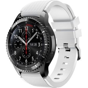 Samsung Siliconen sportbandje - Wit - Geschikt voor Samsung Galaxy Watch 3 (45mm) - Galaxy Watch 46mm - Samsung Gear S3 Classic & Frontier