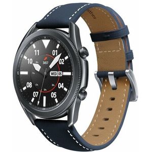 Samsung Premium Leather bandje - Donkerblauw - Samsung Galaxy Watch 6 - 40mm & 44mm
