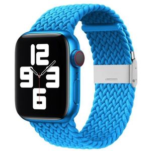 Apple watch Braided bandje - Lichtblauw - Geschikt voor Apple Watch 38mm / 40mm / 41mm
