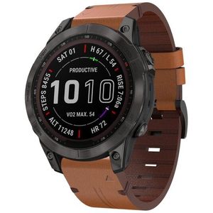 Garmin Leren bandje - Bruin - Garmin Fenix 8 - 47mm  - Garmin bandje