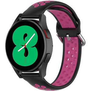 Samsung Siliconen sportbandje met gesp - Zwart + roze - Samsung Galaxy Watch 4 - 40mm / 44mm