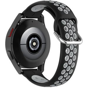 Samsung Siliconen sportbandje met gesp - Zwart + grijs - Samsung Galaxy Watch 5 (Pro) - 40mm / 44mm / 45mm