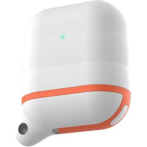 Apple AirPods 1/2 hoesje siliconen waterproof series - soft case - wit + oranje