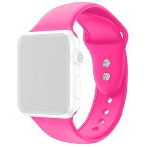 Apple watch Siliconen sportbandje - Roze - Dubbele druksluiting - Geschikt voor Apple Watch 42mm / 44mm / 45mm / 49mm - Apple watch bandjes