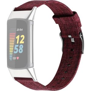 Fitbit Charge 5 & 6 Nylon bandje - Bordeaux