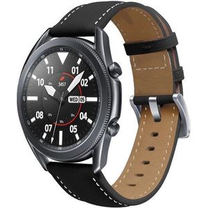 Samsung Premium Leather bandje - Zwart - Samsung Galaxy Watch 3 - 41mm
