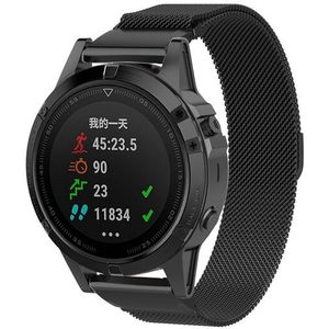 Garmin Milanese bandje - Zwart - Garmin Fenix 7S / 6S / 5S & Instinct 2s