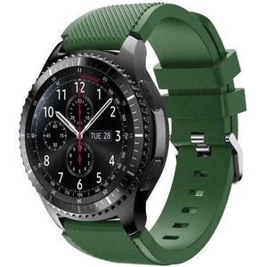 Samsung Siliconen sportbandje - Donkergroen - Geschikt voor Samsung Galaxy Watch 3 (45mm) - Galaxy Watch 46mm - Samsung Gear S3 Classic & Frontier