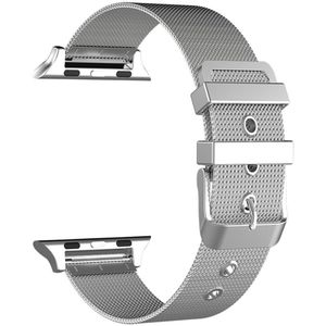 Milanese met gesp bandje - Zilver - Geschikt voor Apple Watch 42mm / 44mm / 45mm / 49mm