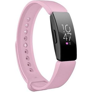 Fitbit Inspire 1 / HR / Ace 2 siliconen bandje - Maat: Large - Baby roze