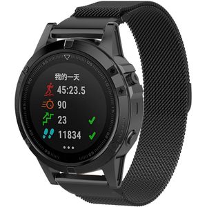 Garmin Milanese bandje - Zwart - Garmin Fenix 7X / 6X / 5X