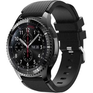 Samsung Siliconen sportbandje - Zwart - Geschikt voor Samsung Galaxy Watch 3 (45mm) - Galaxy Watch 46mm - Samsung Gear S3 Classic & Frontier