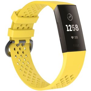 Fitbit Charge 3 & 4 sport bandje - Maat: Large - Geel