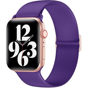 Elastische Solo Loop bandje - Paars - Geschikt voor Apple Watch 42mm / 44mm / 45mm / 49mm